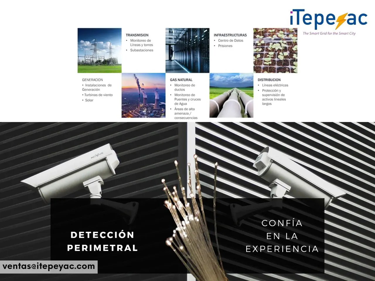 Security cameras and infrastructure solutions advertisement.