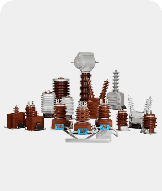 Electrical insulators and components on display.
