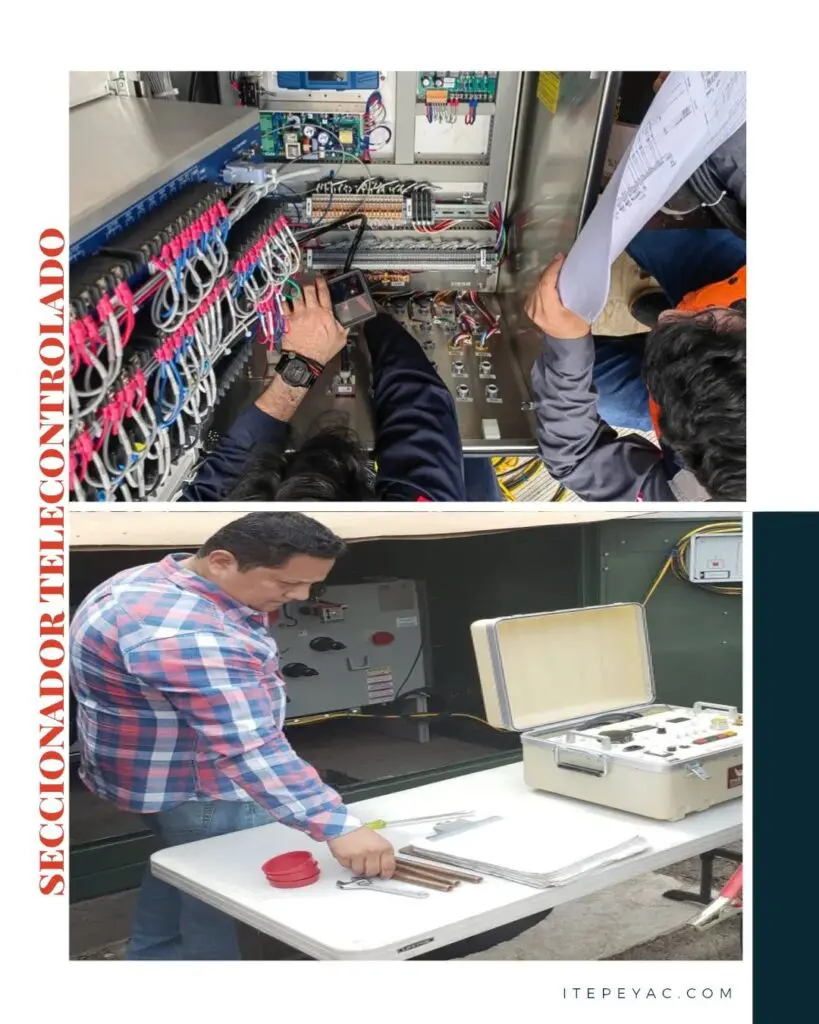 instalación seccionador tipo pedestal 27 kV con radio SCADA MDS