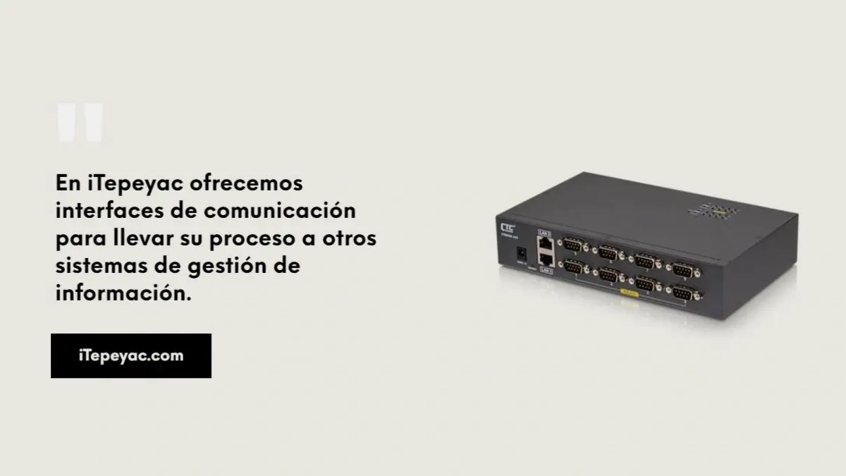 Communication interface device with Spanish text.