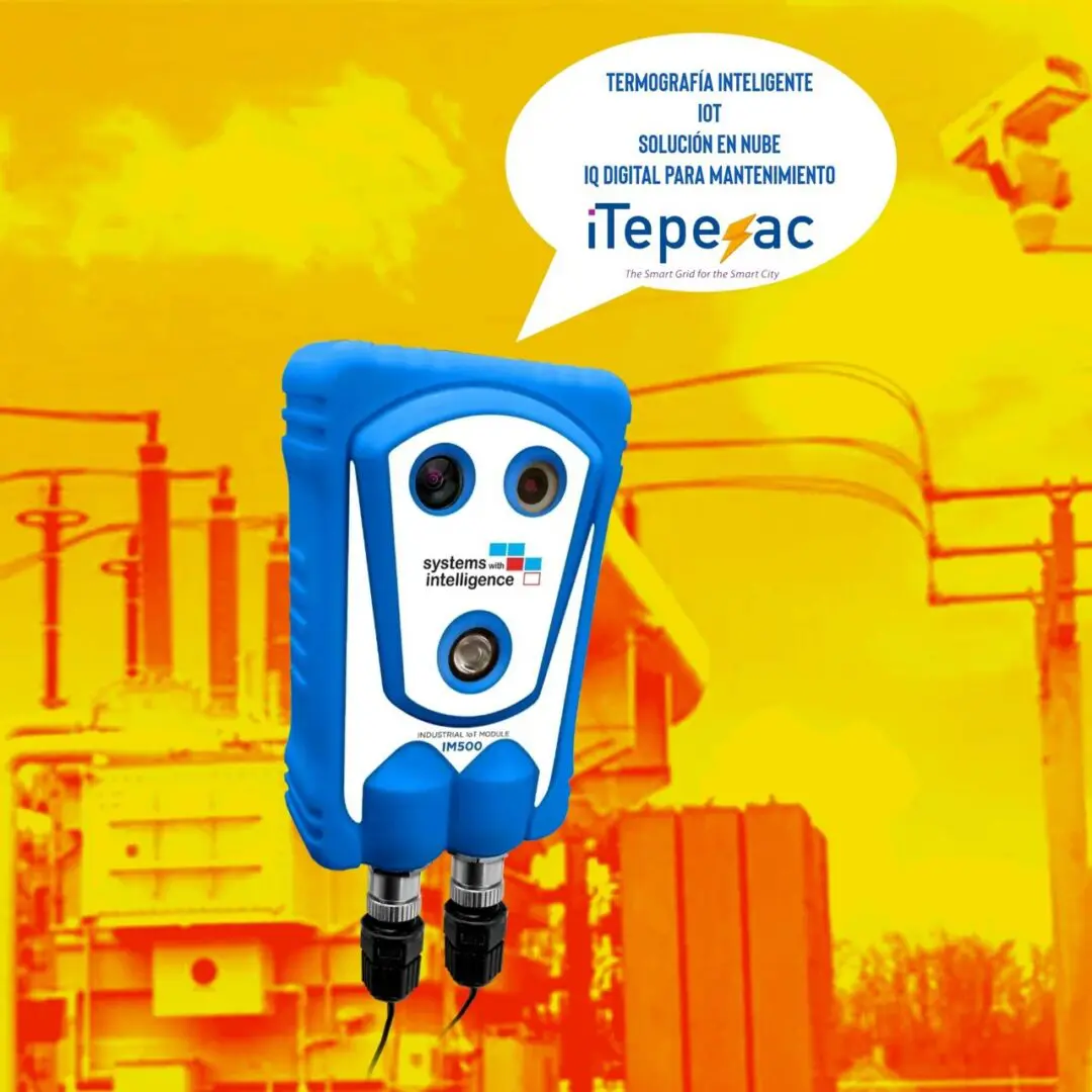 Blue industrial device with orange background.