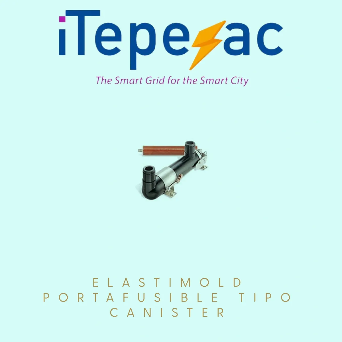 Elastimold portafusible canister with iTepeyac logo.