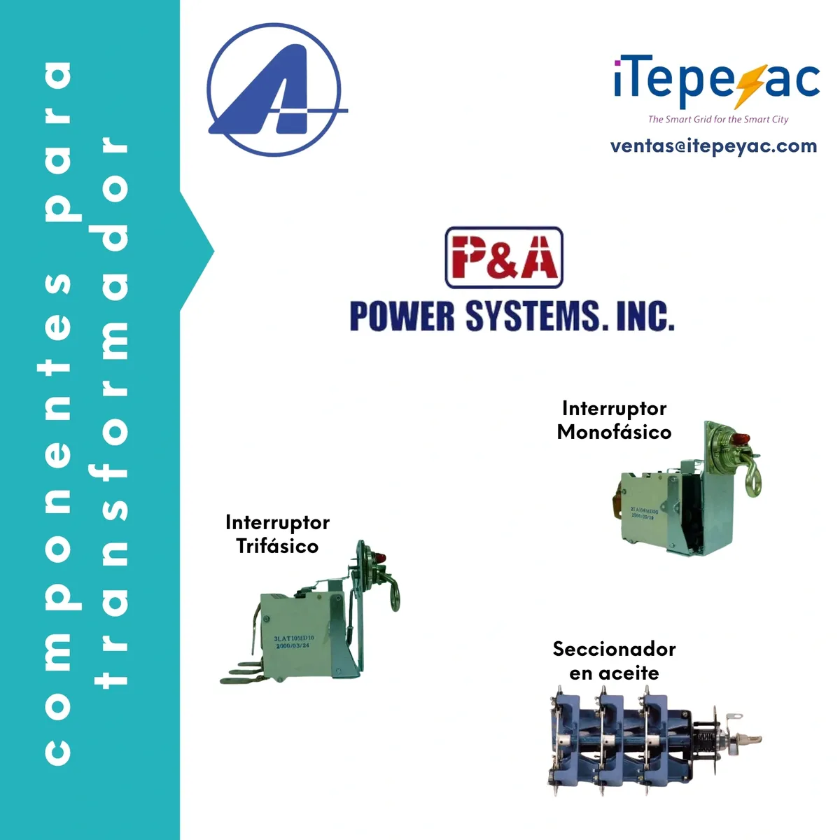 Transformer components advertisement with three images.