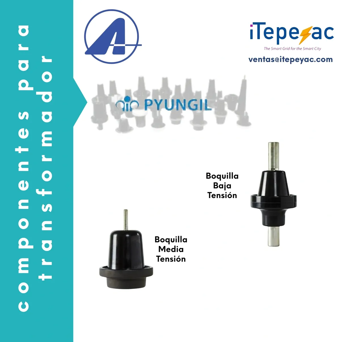 Transformer components with two nozzle types.