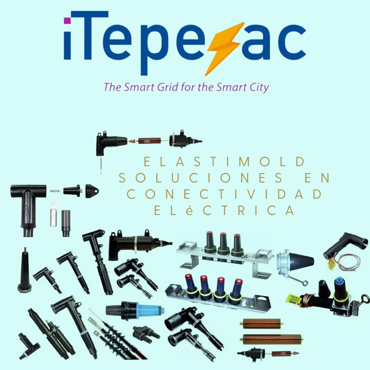 Electrical connectivity solutions and components display.