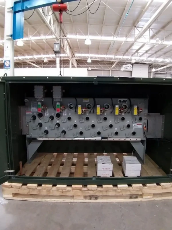 Electrical panel in an industrial setting.