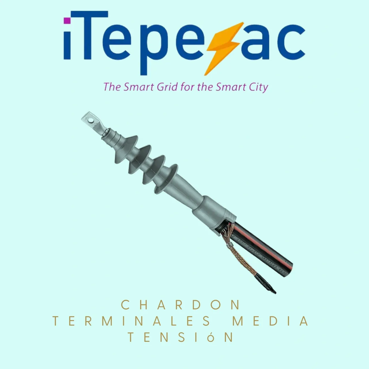 Electrical terminal with company branding.