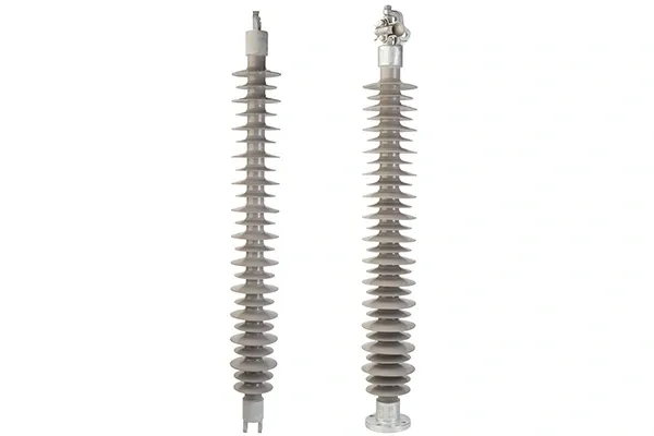 Two electrical insulators on white background.
