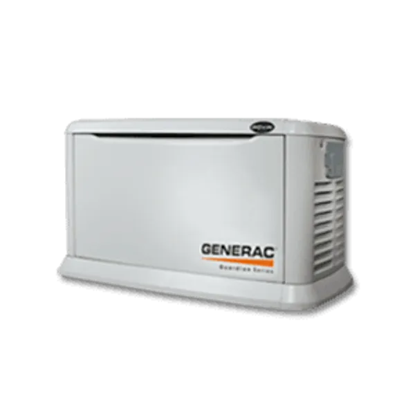 Generac generator on a black background.