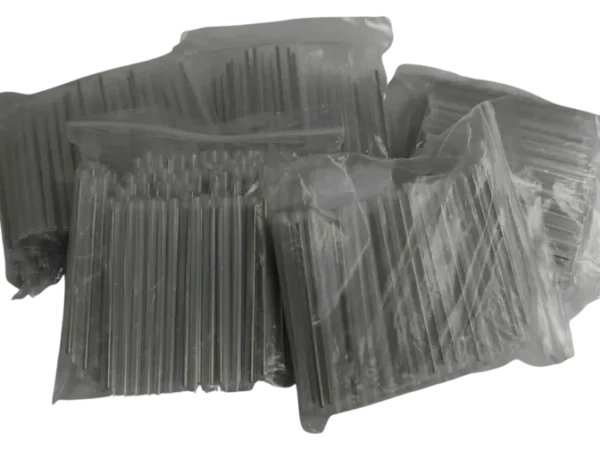 Plastic straws in clear packaging bags.