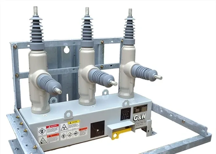 Electrical switchgear with three insulator components.