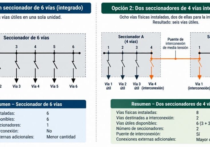 Seccionador de media tensión de 6 vías integrado