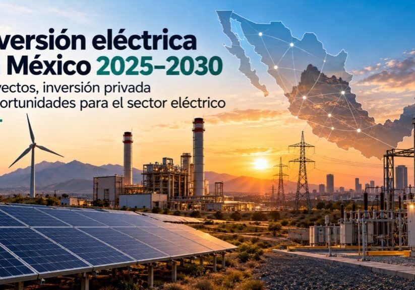 Inversión eléctrica en México 2025–2030 con energía solar, eólica, generación, transmisión y subestaciones eléctricas
