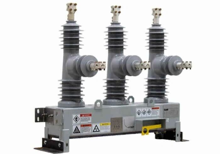 Three-phase electrical circuit breaker equipment.